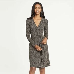 Ann Taylor cheetah print wrap dress 10